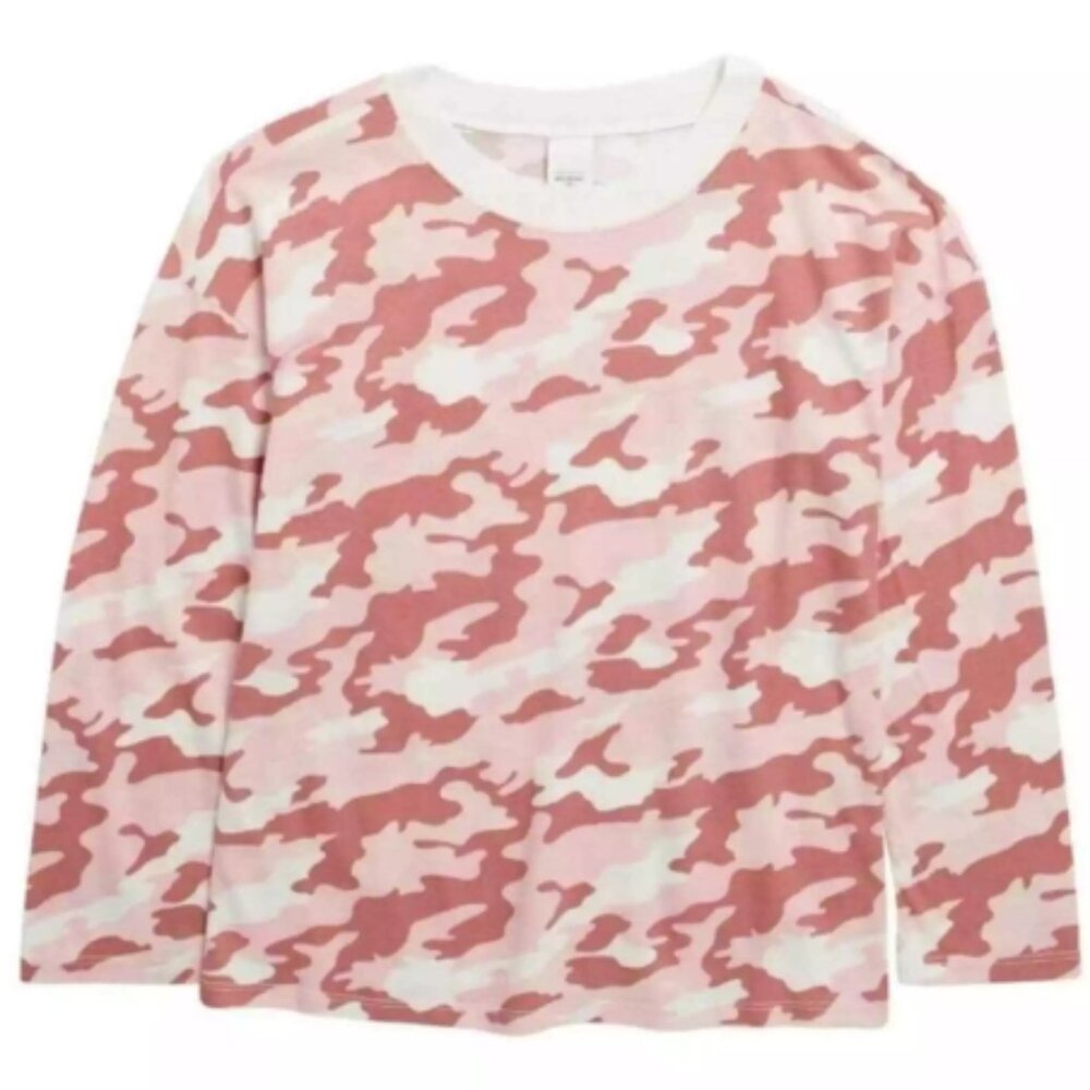 Melrose And Market Girls Long Sleeve T-Shirt Pink Compact Camo Size M 8/10 NWT